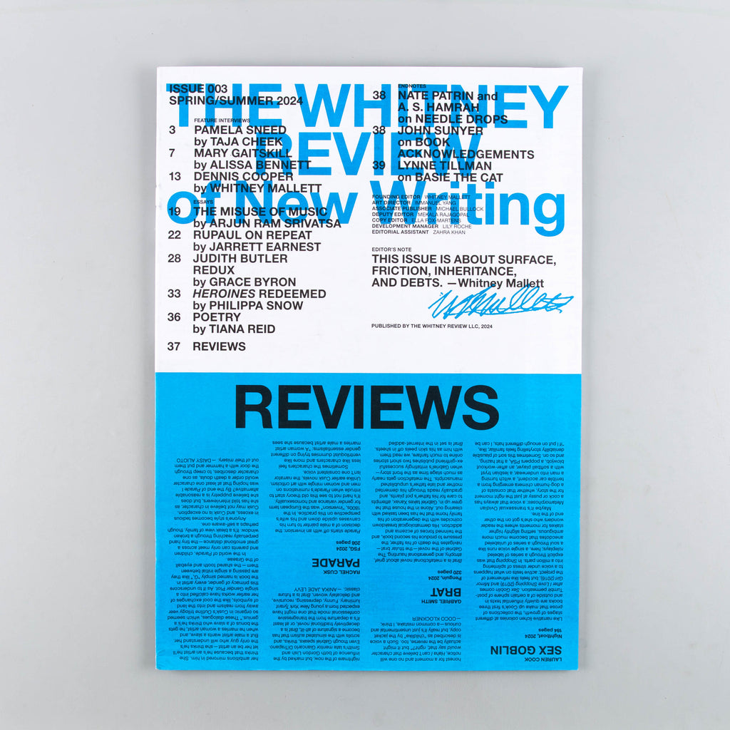 The Whitney Review of New Writing Magazine 3 - 13